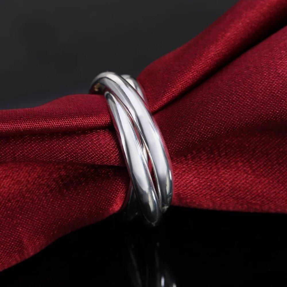 Stunning Homage " Trinity Love Ring " 925 Sterling Silver - Picture 10 of 10